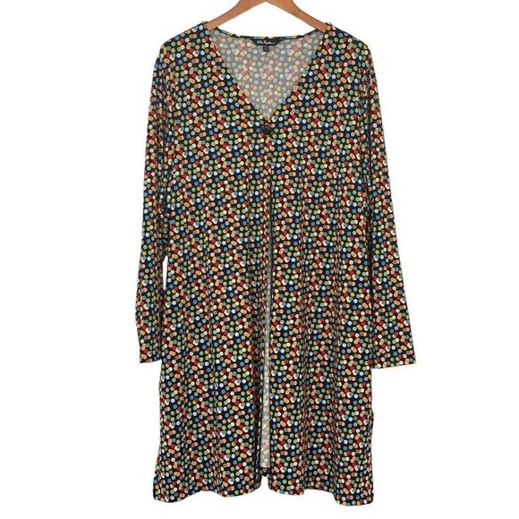 Ulla Popken Matte Jersey 1-Button V-Neck Jacket Cardigan Polka Dot Size US 20/22 - Picture 1 of 11